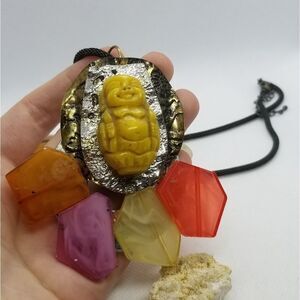 Buddha heavy gemstone necklace‎